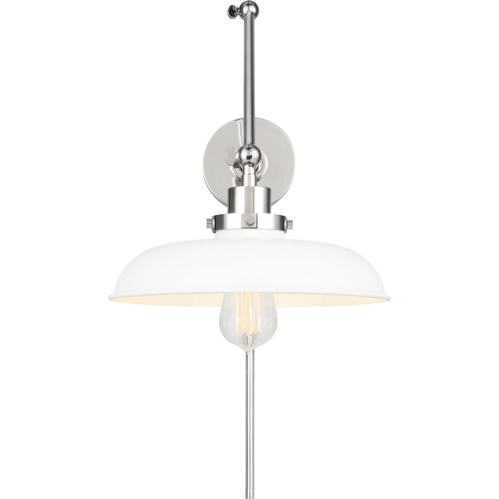 Wellfleet Double Arm Wide Task Sconce Midnight Black and Burnished Brass - Visual Comfort Wall Lights