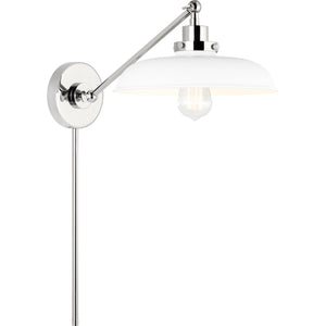 Wellfleet Single Arm Wide Task Sconce Midnight Black and Burnished Brass - Visual Comfort Wall Lights