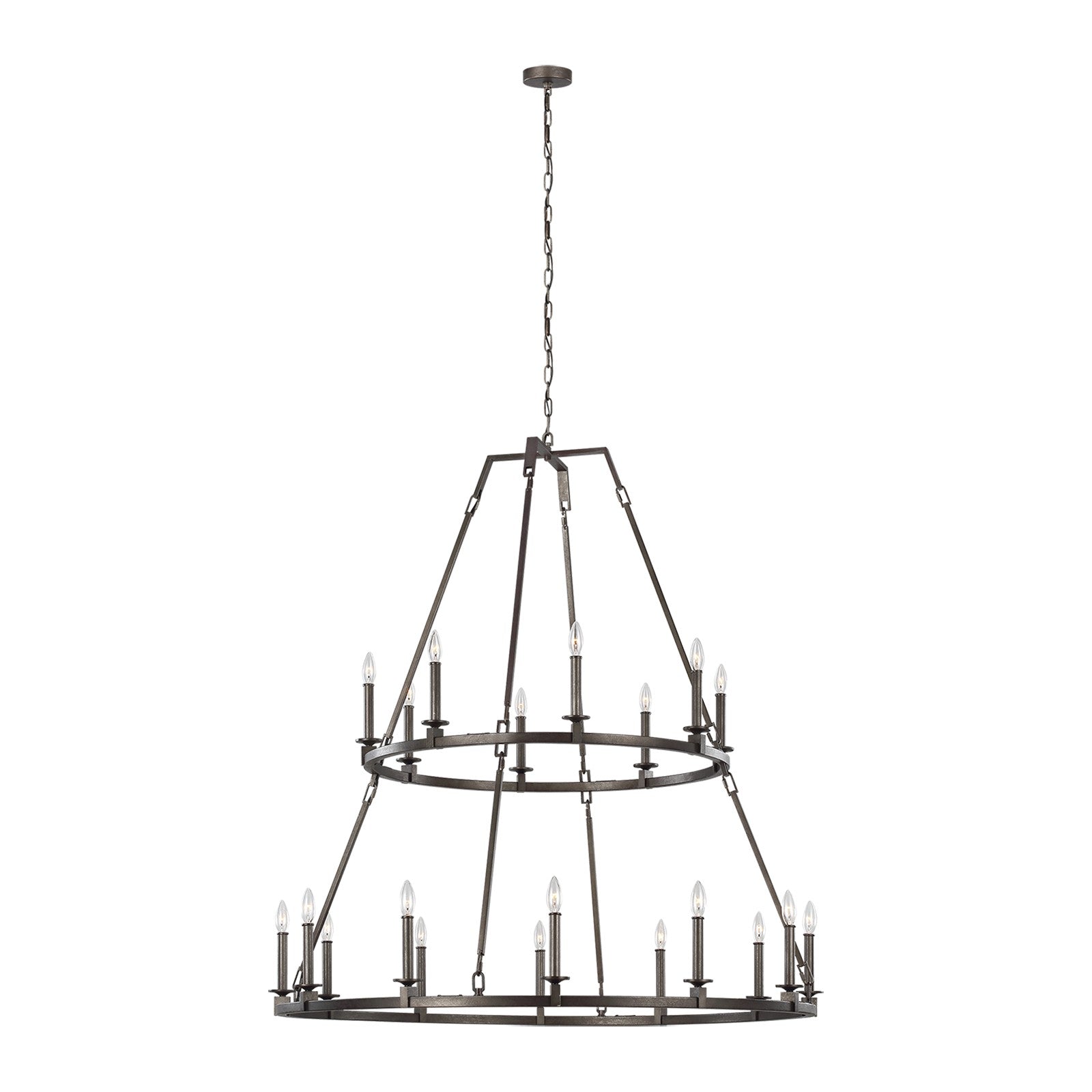 Landen Extra Large Two-Tier Chandelier Smith Steel - Visual Comfort Ceiling Lights