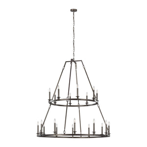 Landen Extra Large Two-Tier Chandelier Smith Steel - Visual Comfort Ceiling Lights