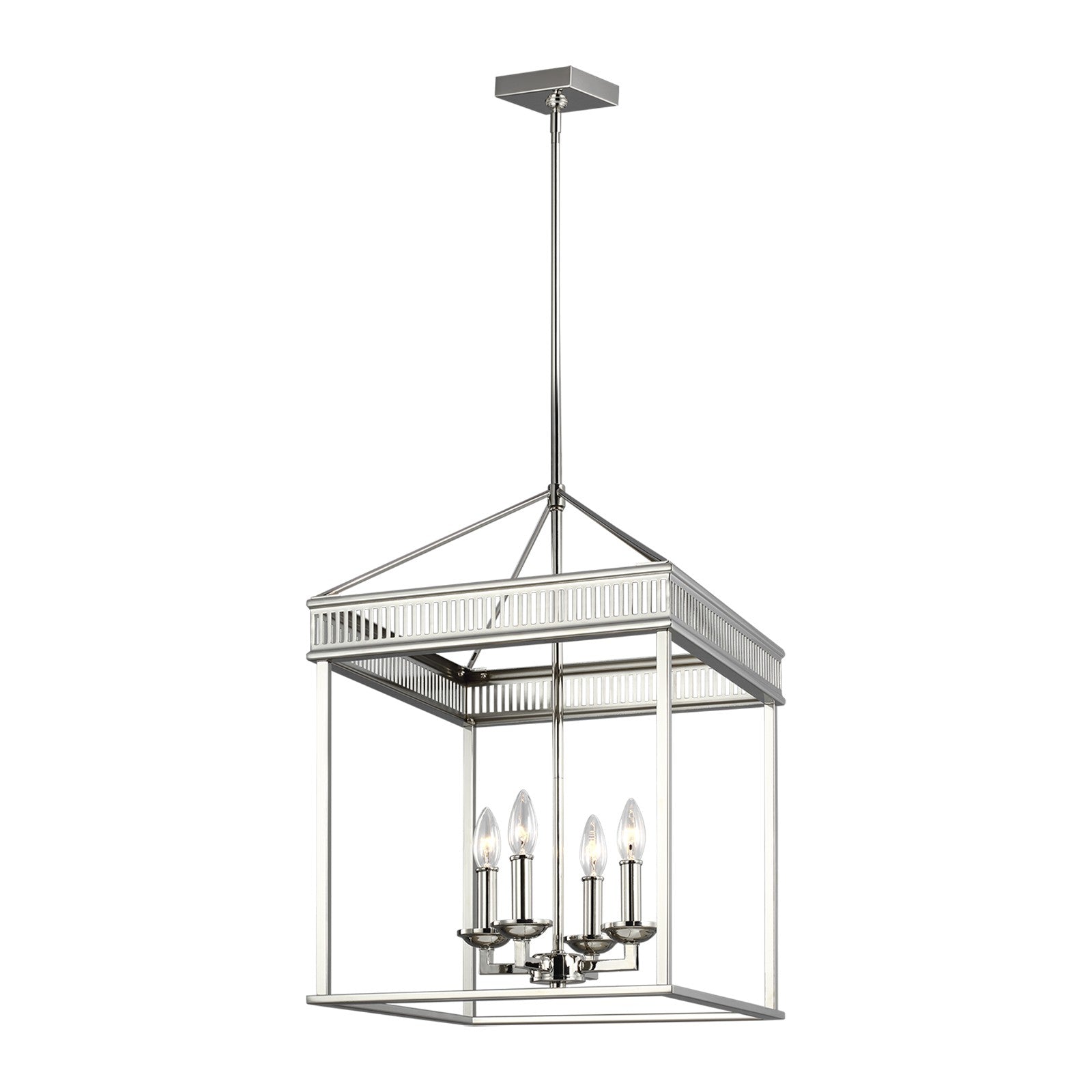 Woodruff Small Lantern Polished Nickel - Visual Comfort Ceiling Lights