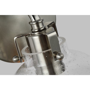 Clara 1 - Light Sconce in Polished Nickel/Textured Black - Visual Comfort Wall Lights