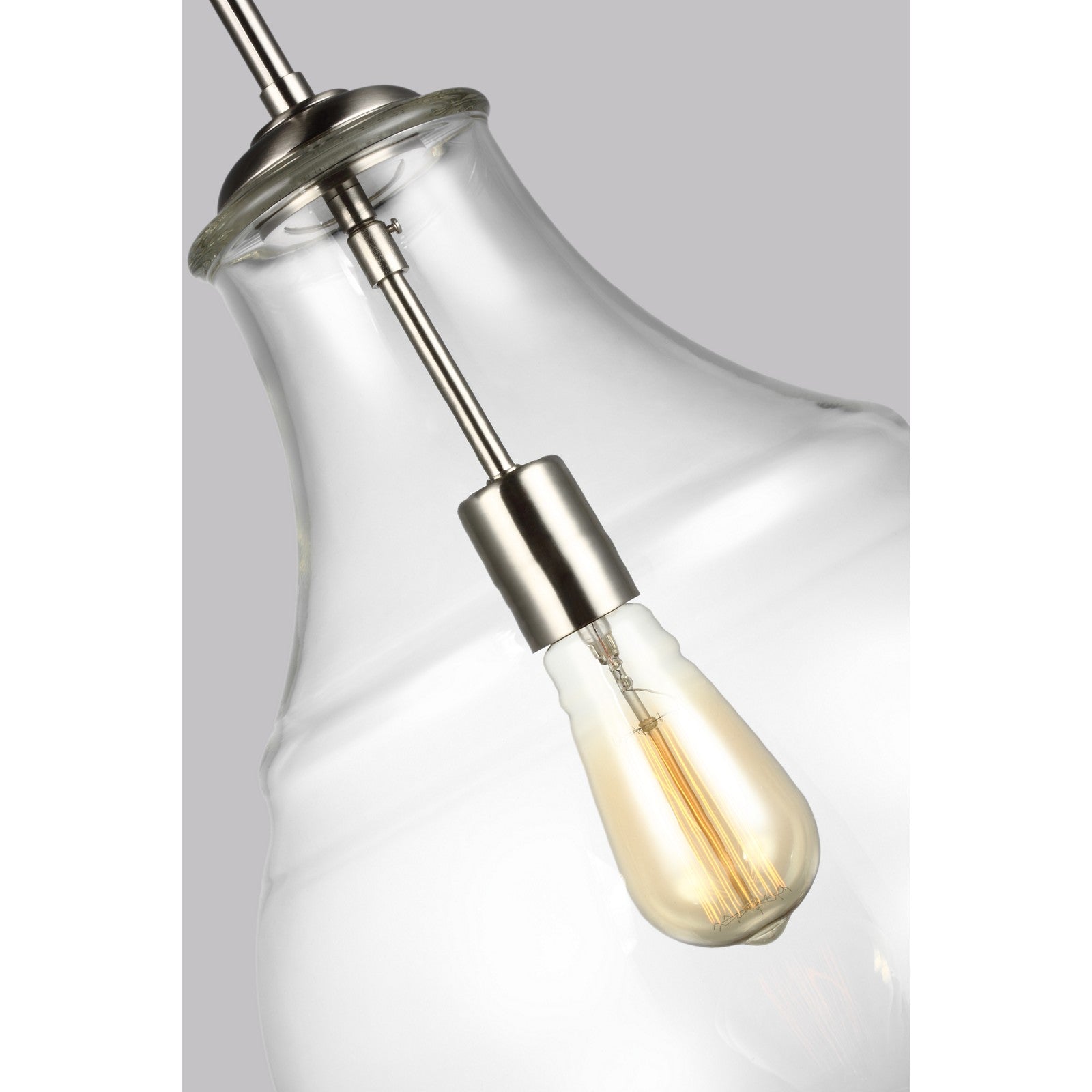 Zola One Light Pendant in Satin Nickel - Visual Comfort Ceiling Lights