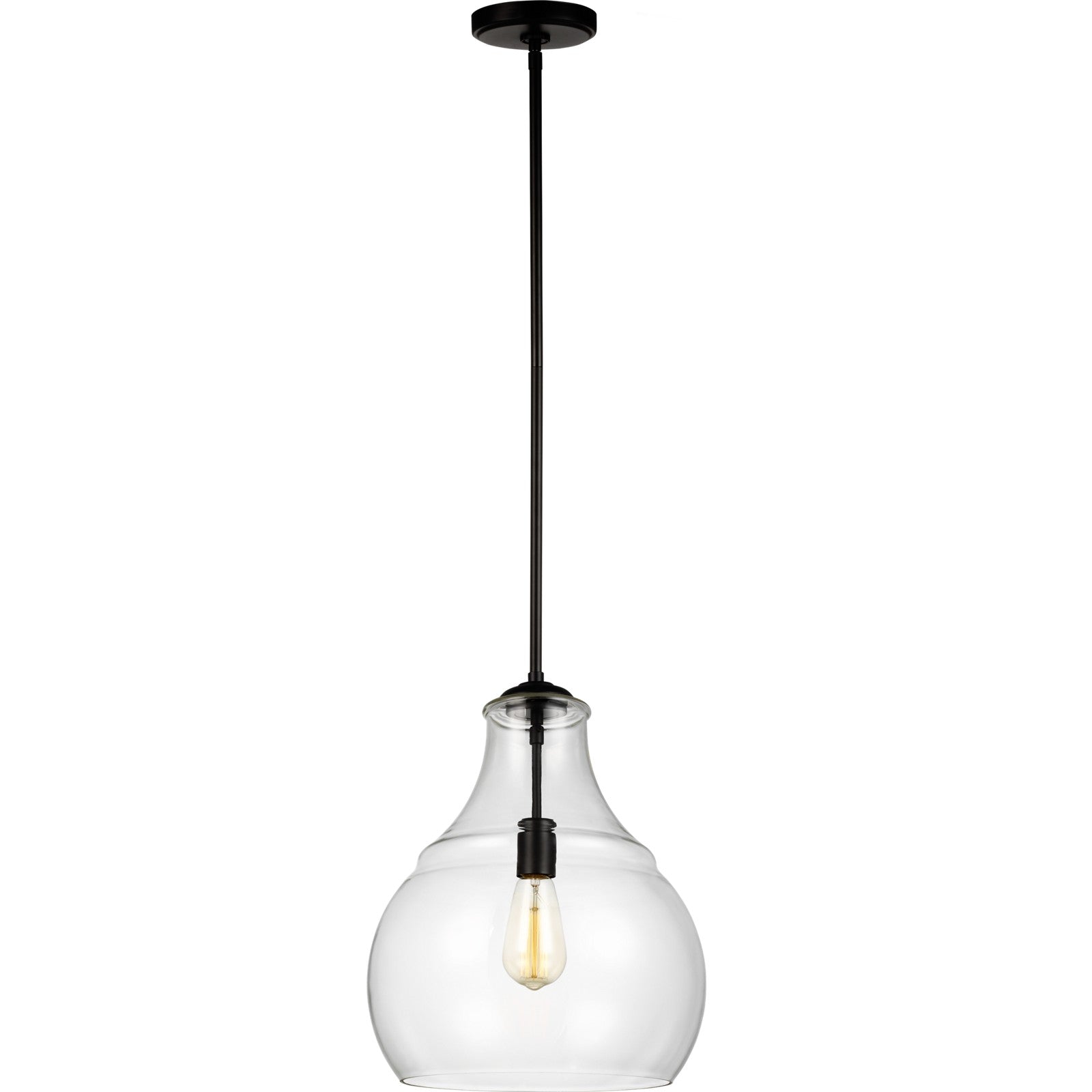 Zola One Light Pendant in Satin Nickel - Visual Comfort Ceiling Lights