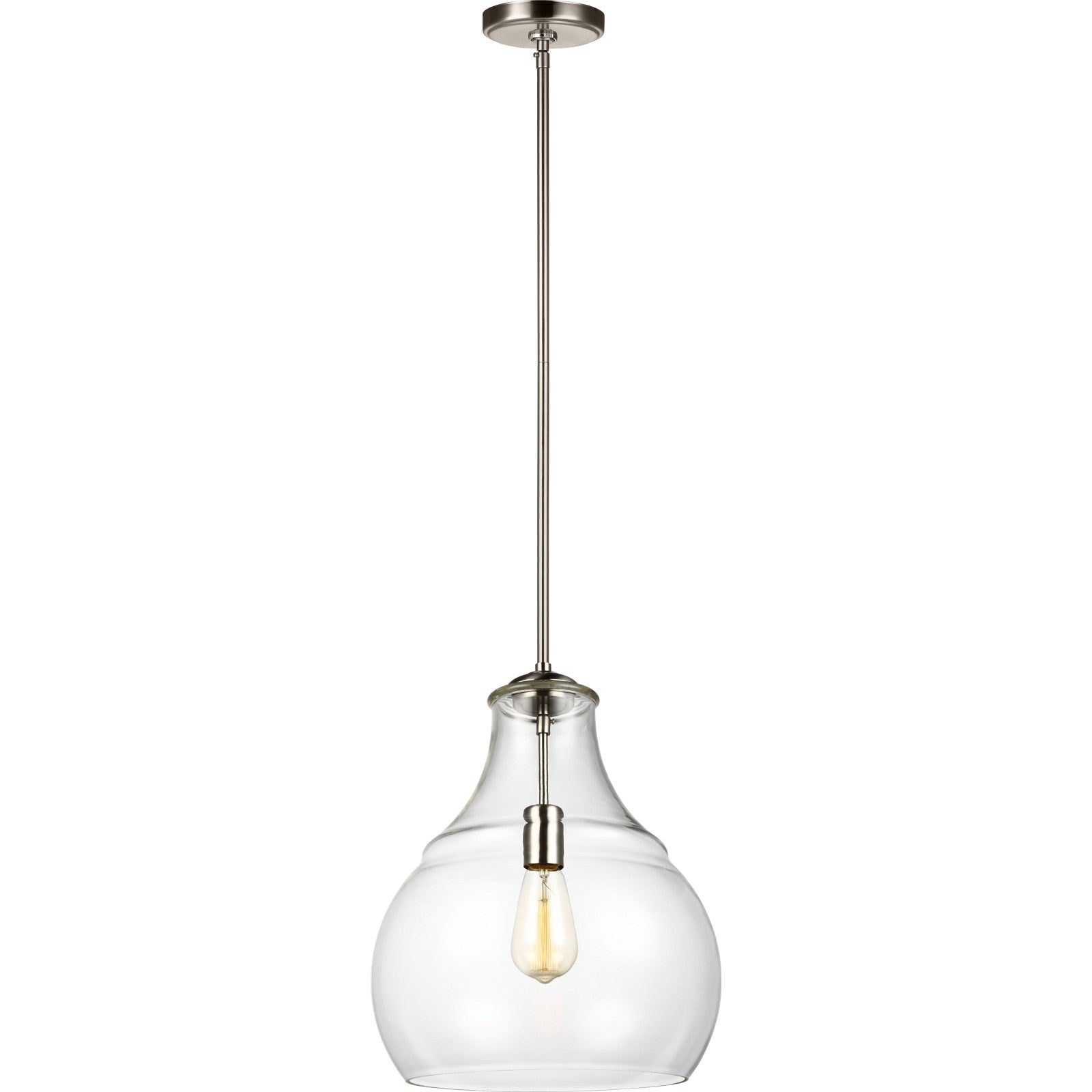 Zola One Light Pendant in Satin Nickel - Visual Comfort Ceiling Lights