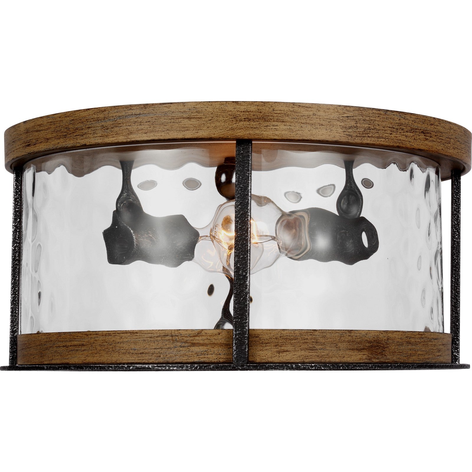 Angelo Flush Mount Distressed Weathered Oak / Slate Grey Metal - Visual Comfort Ceiling Lights