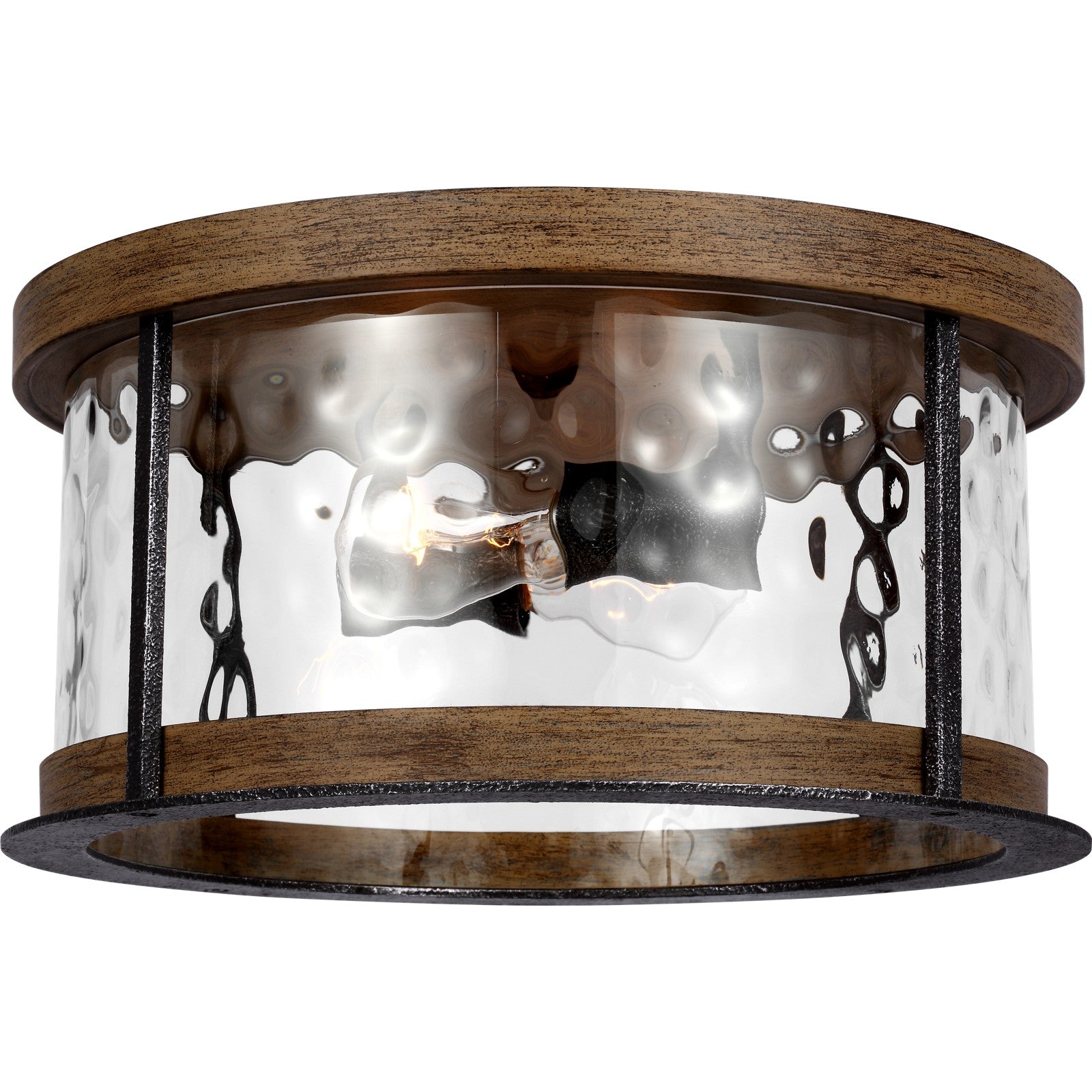 Angelo Flush Mount Distressed Weathered Oak / Slate Grey Metal - Visual Comfort Ceiling Lights