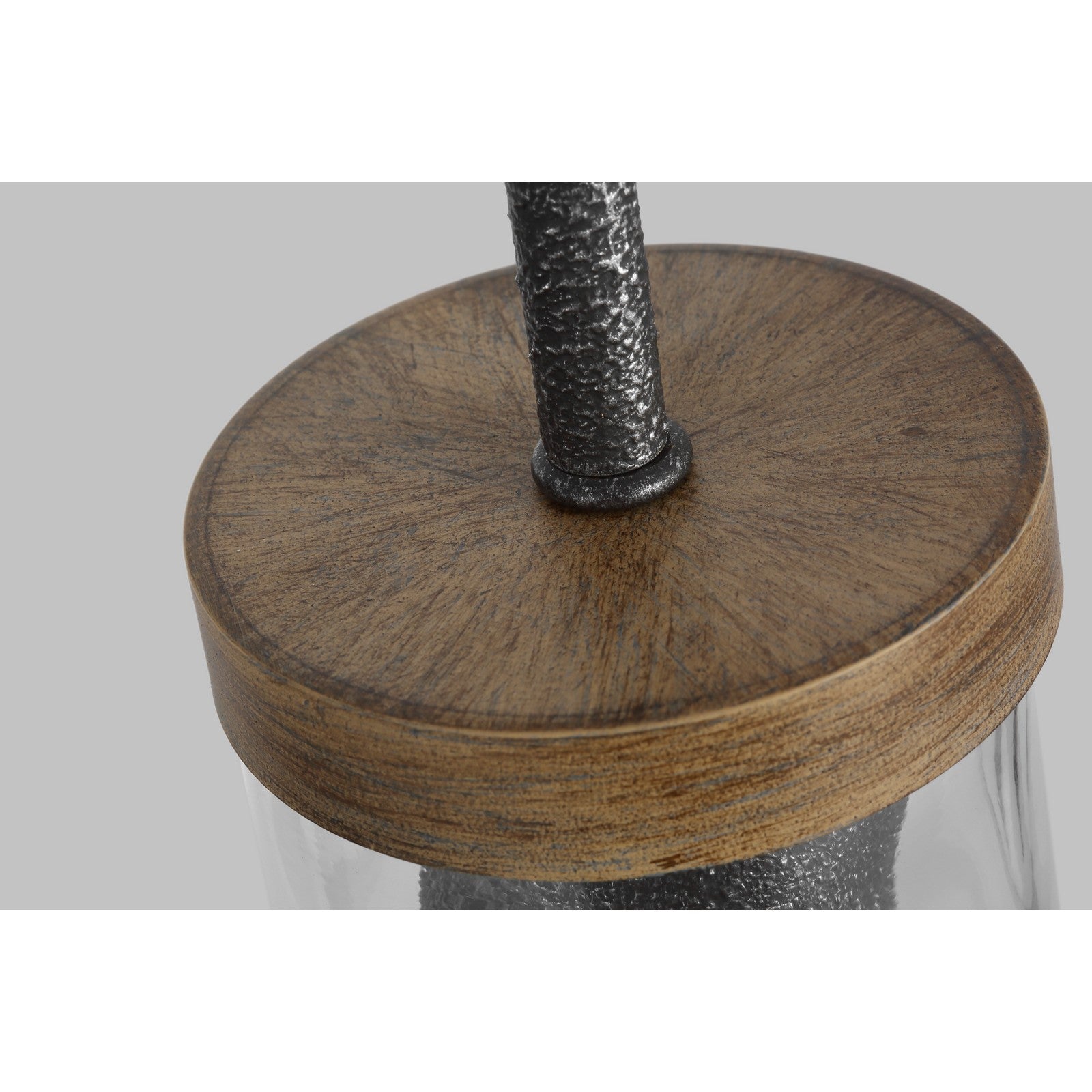 Angelo Slim Pendant Distressed Weathered Oak / Slate Grey Metal - Visual Comfort Ceiling Lights
