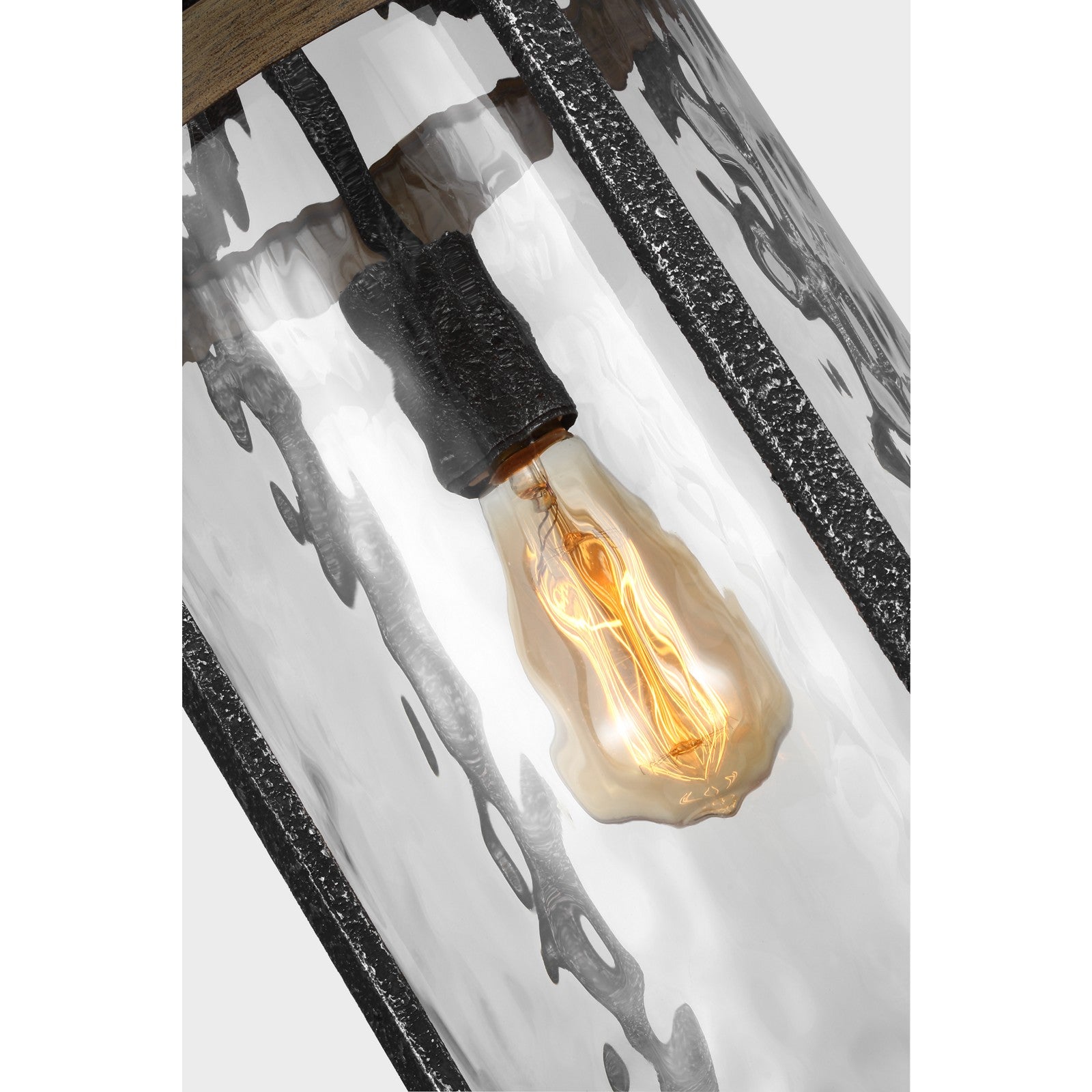 Angelo Pendant Distressed Weathered Oak / Slate Grey Metal - Visual Comfort Ceiling Lights