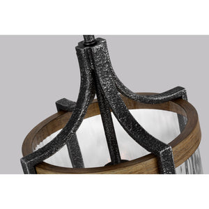 Angelo Pendant Distressed Weathered Oak / Slate Grey Metal - Visual Comfort Ceiling Lights