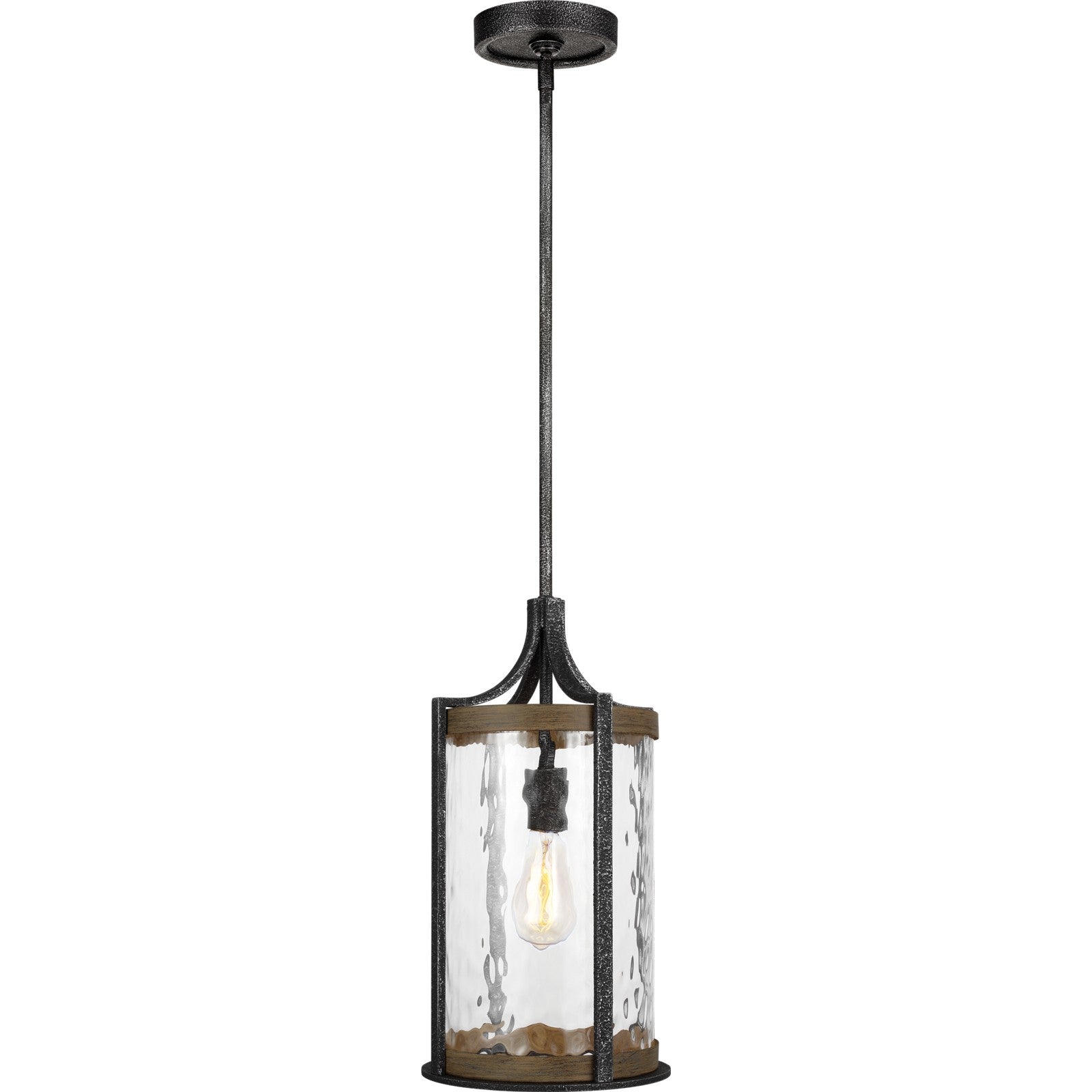 Angelo Pendant Distressed Weathered Oak / Slate Grey Metal - Visual Comfort Ceiling Lights