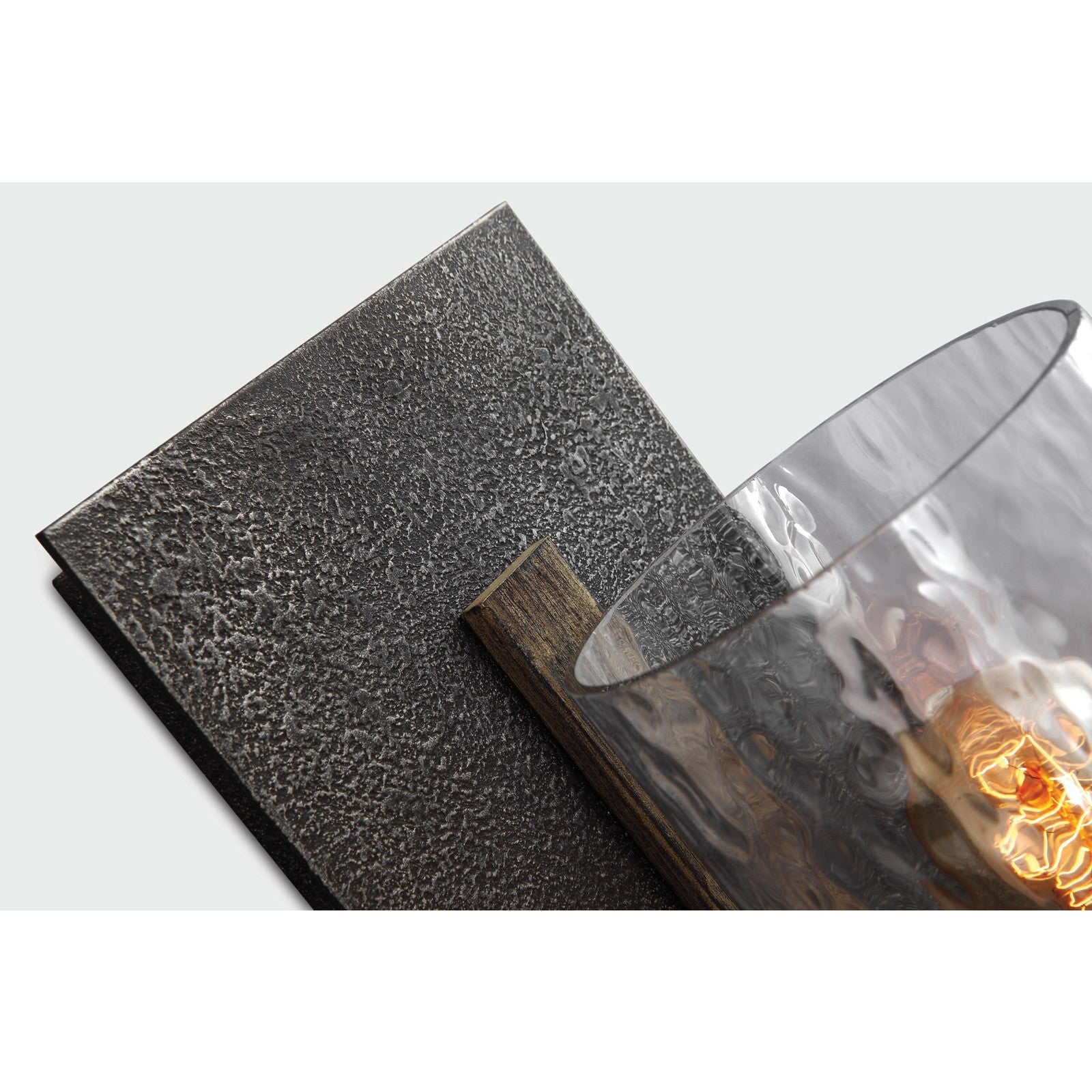 Angelo Sconce Distressed Weathered Oak / Slate Grey Metal - Visual Comfort Wall Lights