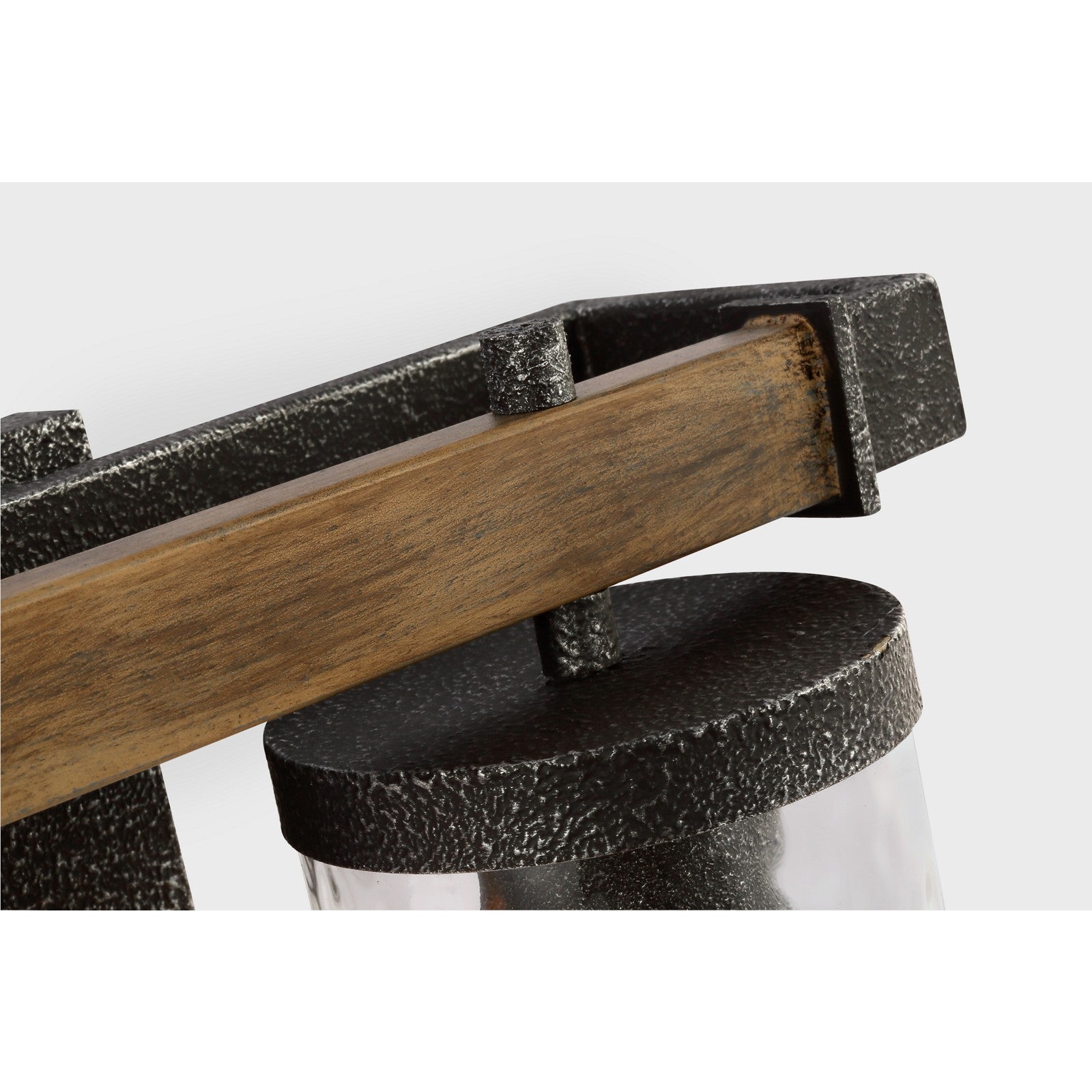 Angelo 2 - Light Vanity Distressed Weathered Oak / Slate Grey Metal - Visual Comfort Wall Lights
