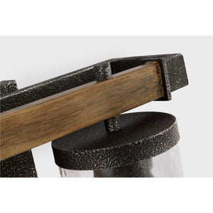Angelo 2 - Light Vanity Distressed Weathered Oak / Slate Grey Metal - Visual Comfort Wall Lights