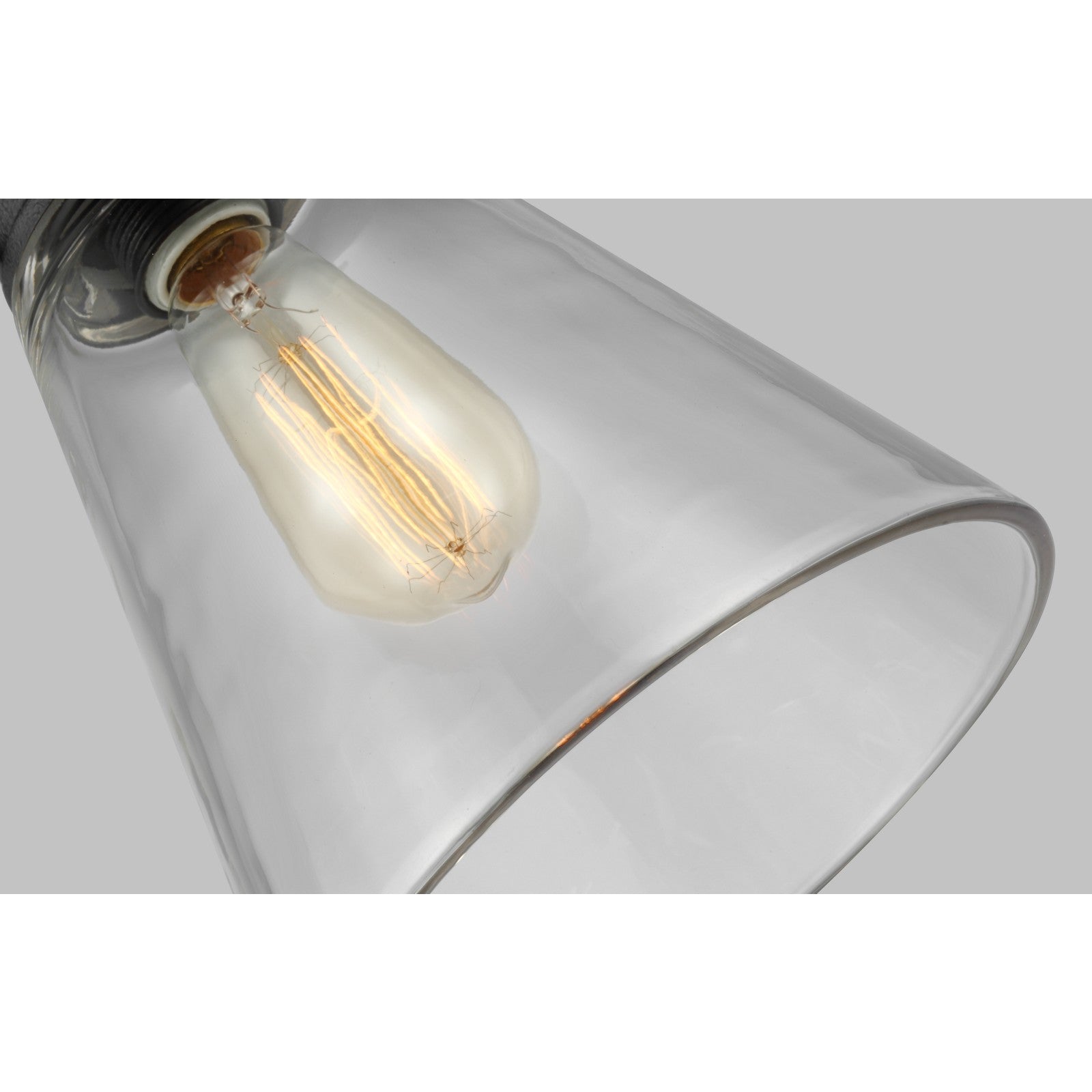 Baskin Cone Pendant in Painted Aged Brass / Dark Weathered Zinc - Visual Comfort Ceiling Lights