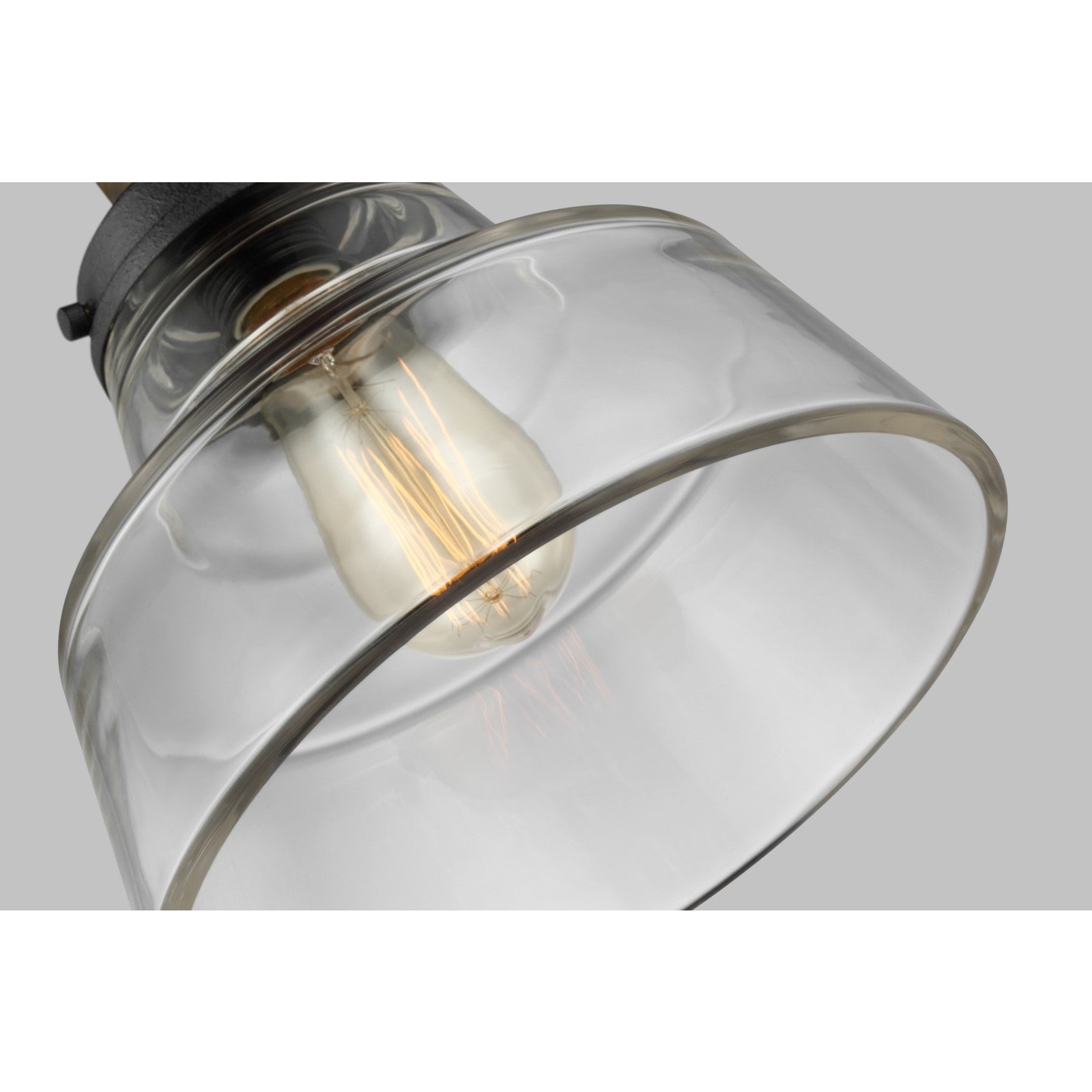 Baskin Chimney Pendant in Painted Aged Brass / Dark Weathered Zinc - Visual Comfort Ceiling Lights