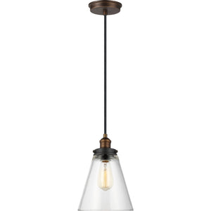 Baskin Cone Pendant in Painted Aged Brass / Dark Weathered Zinc - Visual Comfort Ceiling Lights