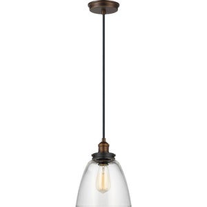 Baskin Dome Pendant in Painted Aged Brass / Dark Weathered Zinc