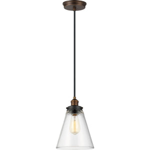 Baskin Cone Pendant in Painted Aged Brass / Dark Weathered Zinc - Visual Comfort Ceiling Lights