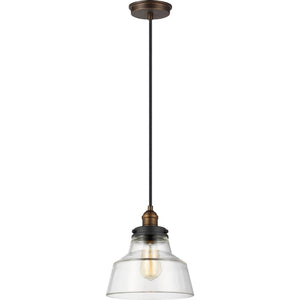 Baskin Chimney Pendant in Painted Aged Brass / Dark Weathered Zinc - Visual Comfort Ceiling Lights