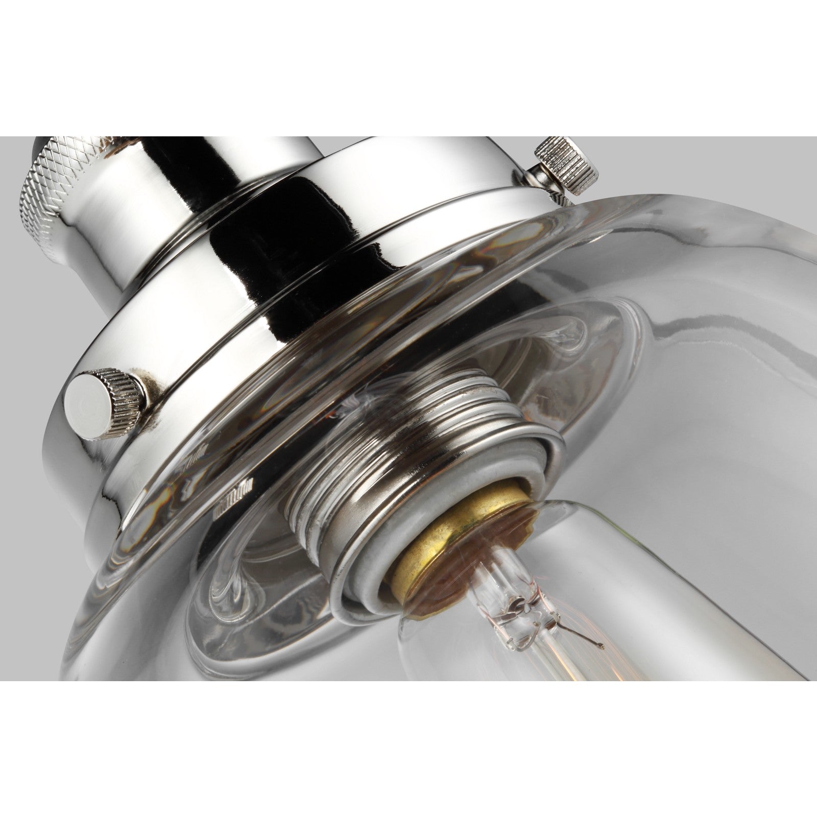 Baskin Dome Pendant in Painted Aged Brass / Dark Weathered Zinc - Visual Comfort Ceiling Lights