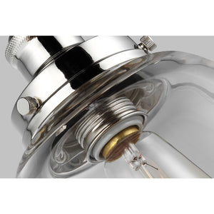 Baskin Dome Pendant in Painted Aged Brass / Dark Weathered Zinc - Visual Comfort Ceiling Lights