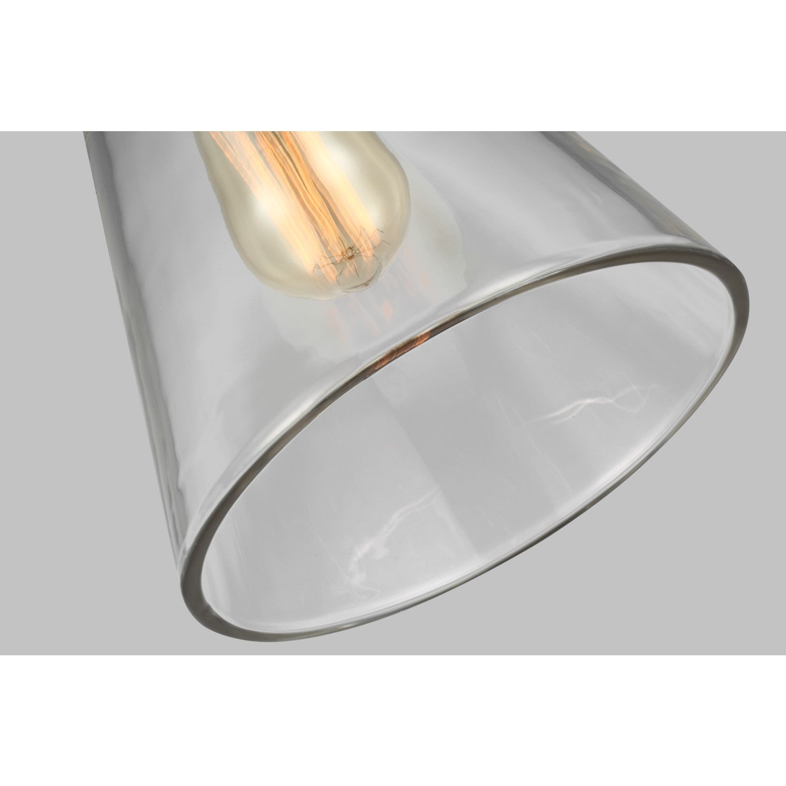 Baskin Cone Pendant in Painted Aged Brass / Dark Weathered Zinc - Visual Comfort Ceiling Lights