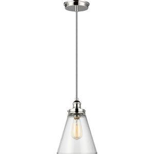 Baskin Cone Pendant in Painted Aged Brass / Dark Weathered Zinc - Visual Comfort Ceiling Lights