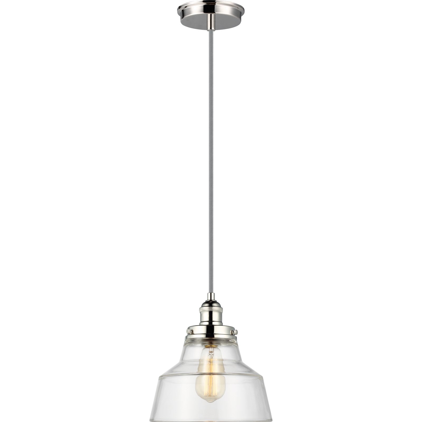 Baskin Chimney Pendant in Painted Aged Brass / Dark Weathered Zinc - Visual Comfort Ceiling Lights