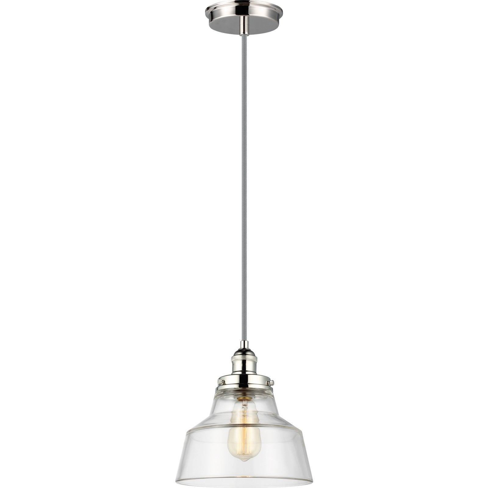 Baskin Chimney Pendant in Painted Aged Brass / Dark Weathered Zinc - Visual Comfort Ceiling Lights