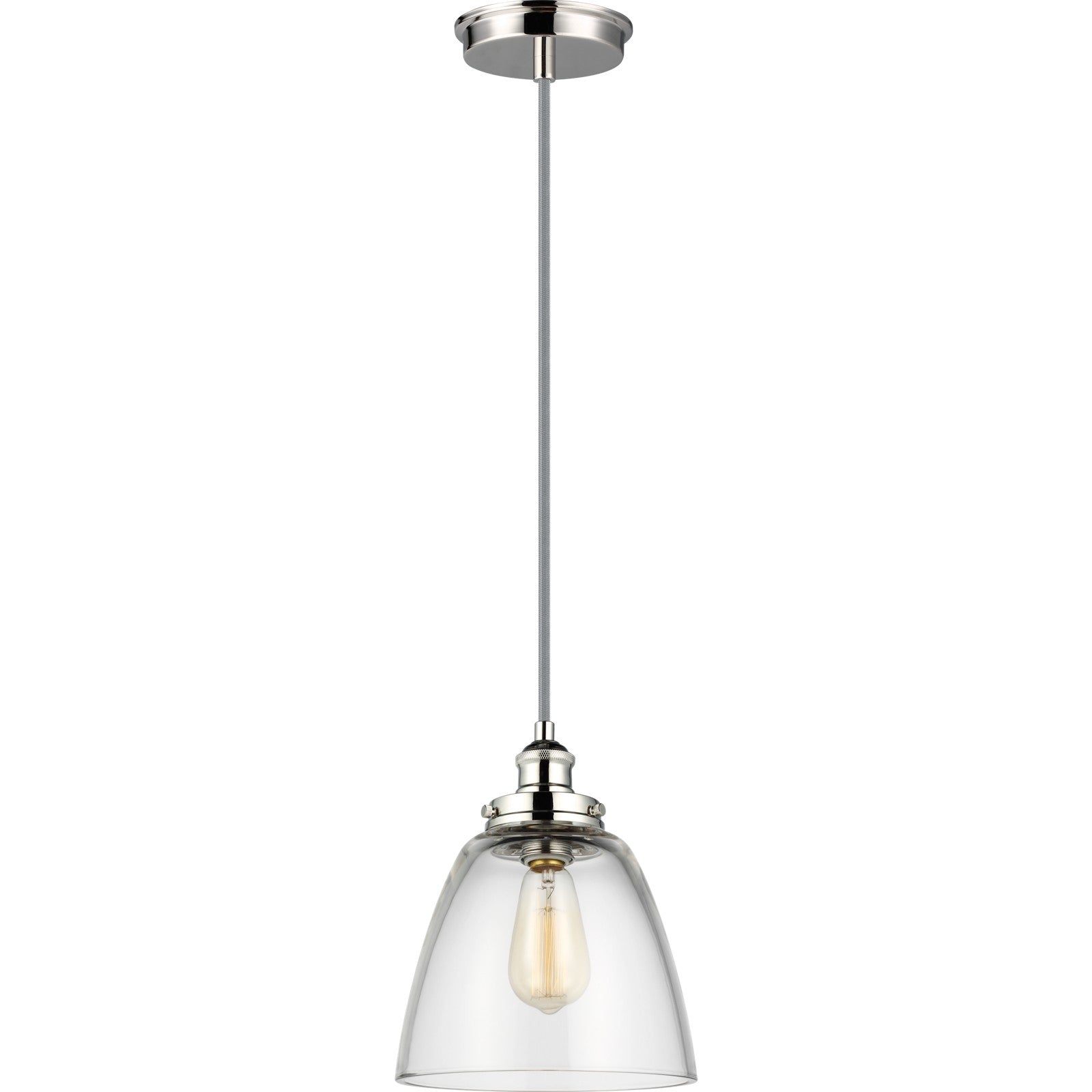 Baskin Dome Pendant in Painted Aged Brass / Dark Weathered Zinc - Visual Comfort Ceiling Lights