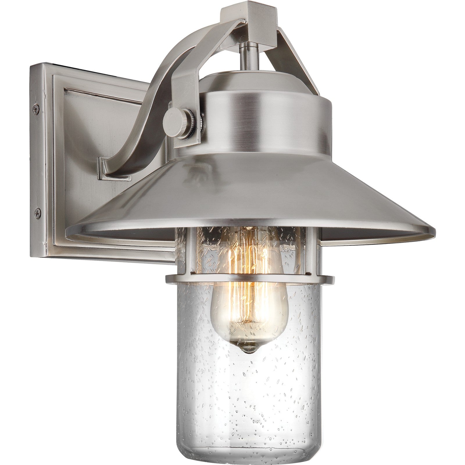 Boynton Medium Lantern Painted Brushed Steel - Visual Comfort Outdoor Lighting