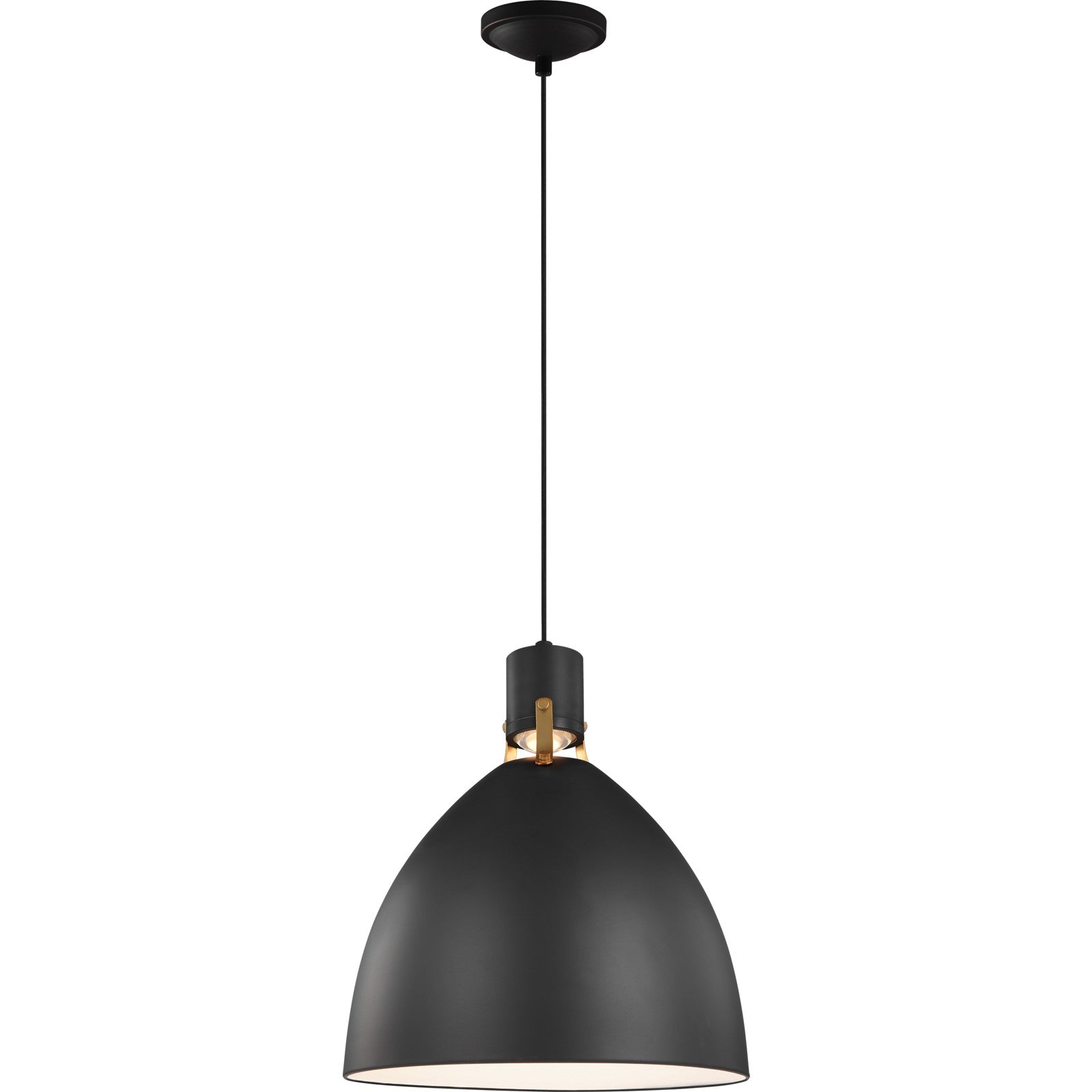 Brynne Medium LED Pendant Matte Black Bulbs IIncluded - Visual Comfort Ceiling Lights