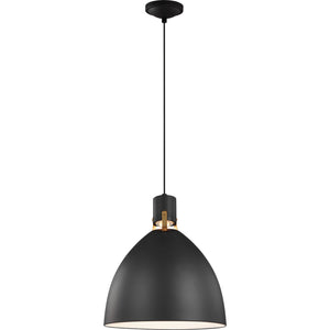 Brynne Medium LED Pendant Matte Black Bulbs IIncluded - Visual Comfort Ceiling Lights