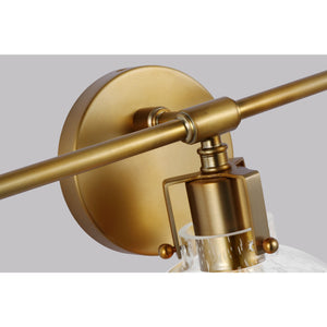 Clara 3 - Light Vanity in Polished Nickel/Textured Black - Visual Comfort Wall Lights