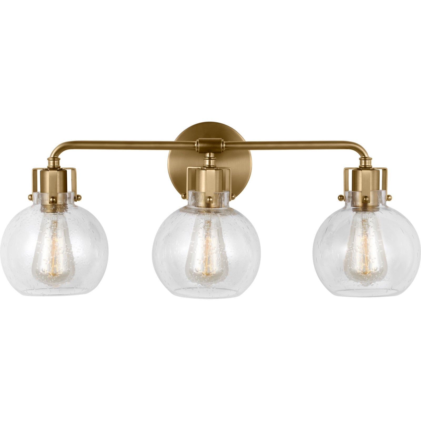 Clara 3 - Light Vanity in Polished Nickel/Textured Black - Visual Comfort Wall Lights