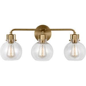 Clara 3 - Light Vanity in Polished Nickel/Textured Black - Visual Comfort Wall Lights