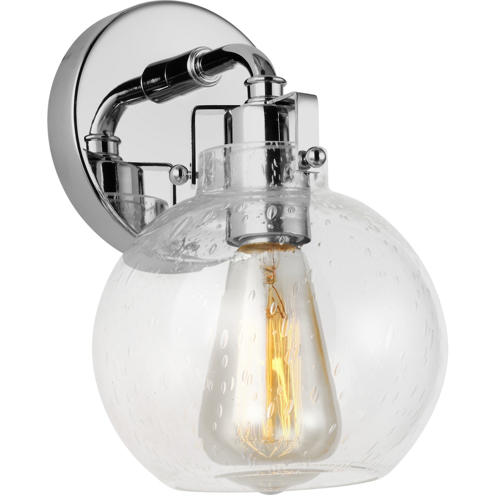 Clara 1 - Light Sconce in Polished Nickel/Textured Black - Visual Comfort Wall Lights