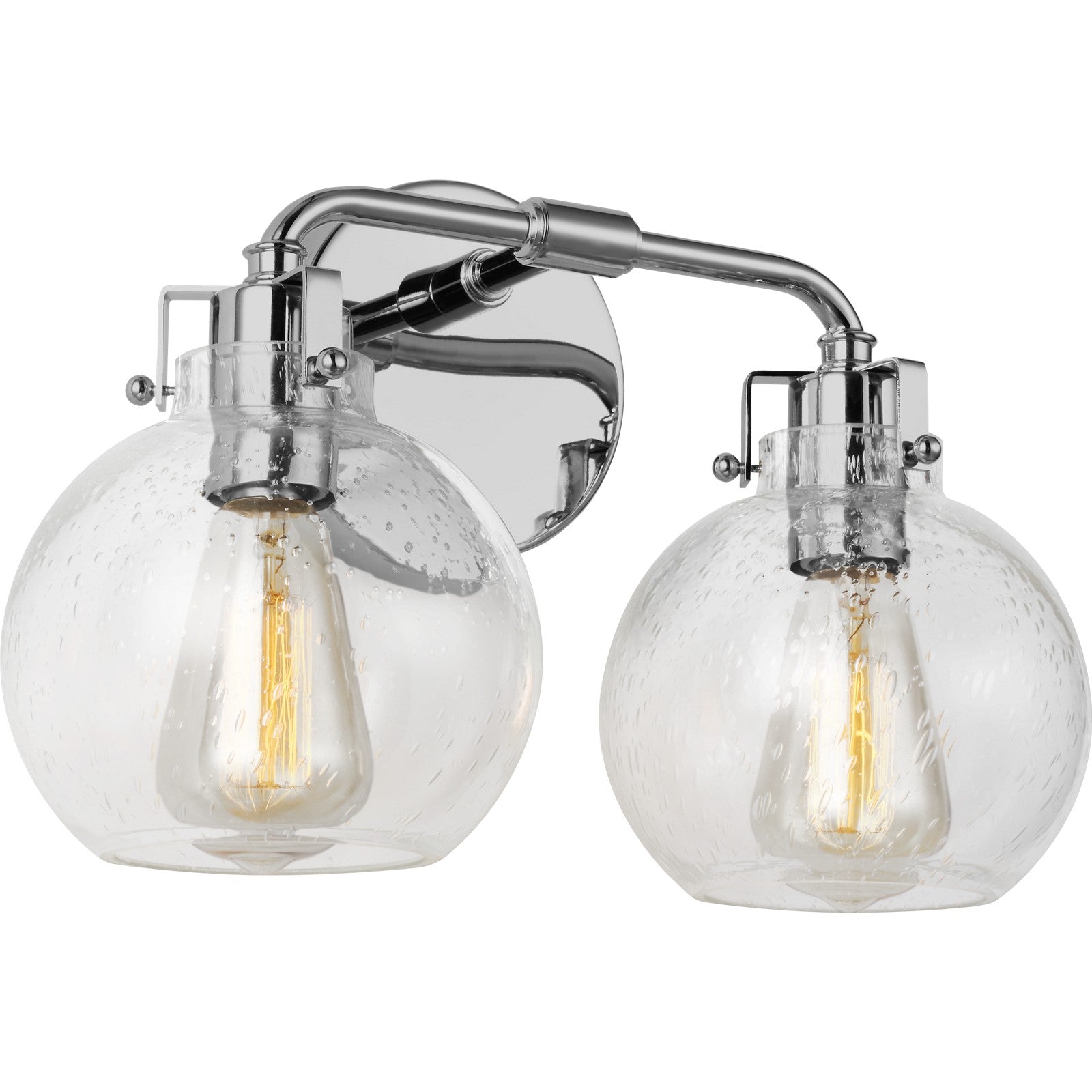 Clara 2 - Light Vanity in Polished Nickel/Textured Black - Visual Comfort Wall Lights