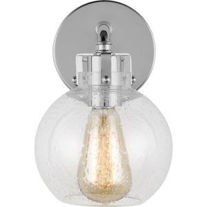 Clara 1 - Light Sconce in Polished Nickel/Textured Black - Visual Comfort Wall Lights