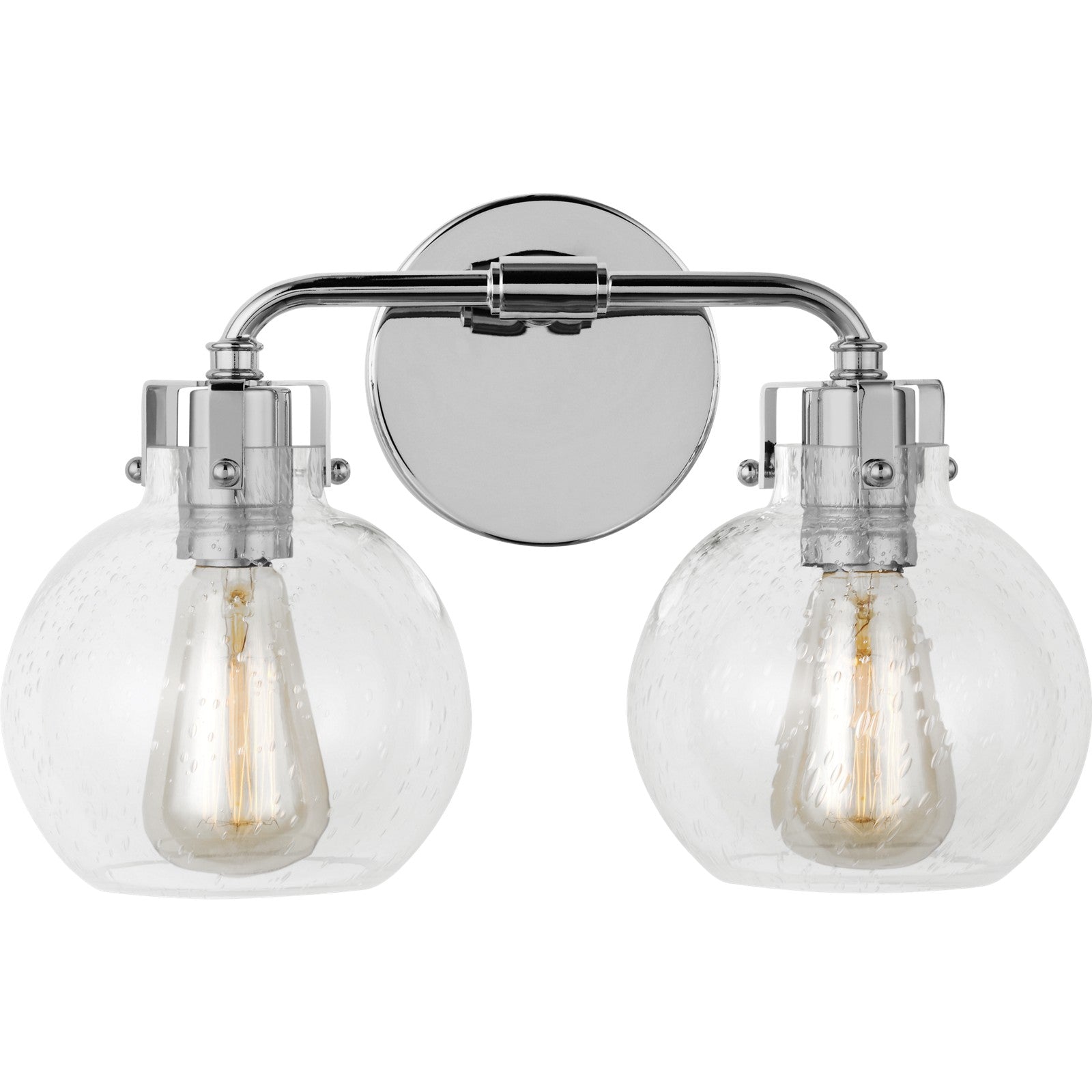 Clara 2 - Light Vanity in Polished Nickel/Textured Black - Visual Comfort Wall Lights