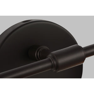 Clara 2 - Light Vanity in Polished Nickel/Textured Black - Visual Comfort Wall Lights