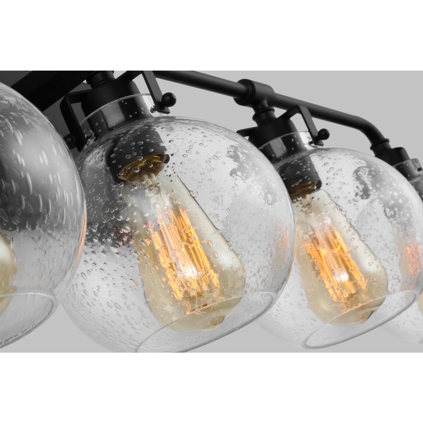 Clara 5 - Light Vanity in Polished Nickel/Textured Black - Visual Comfort Wall Lights