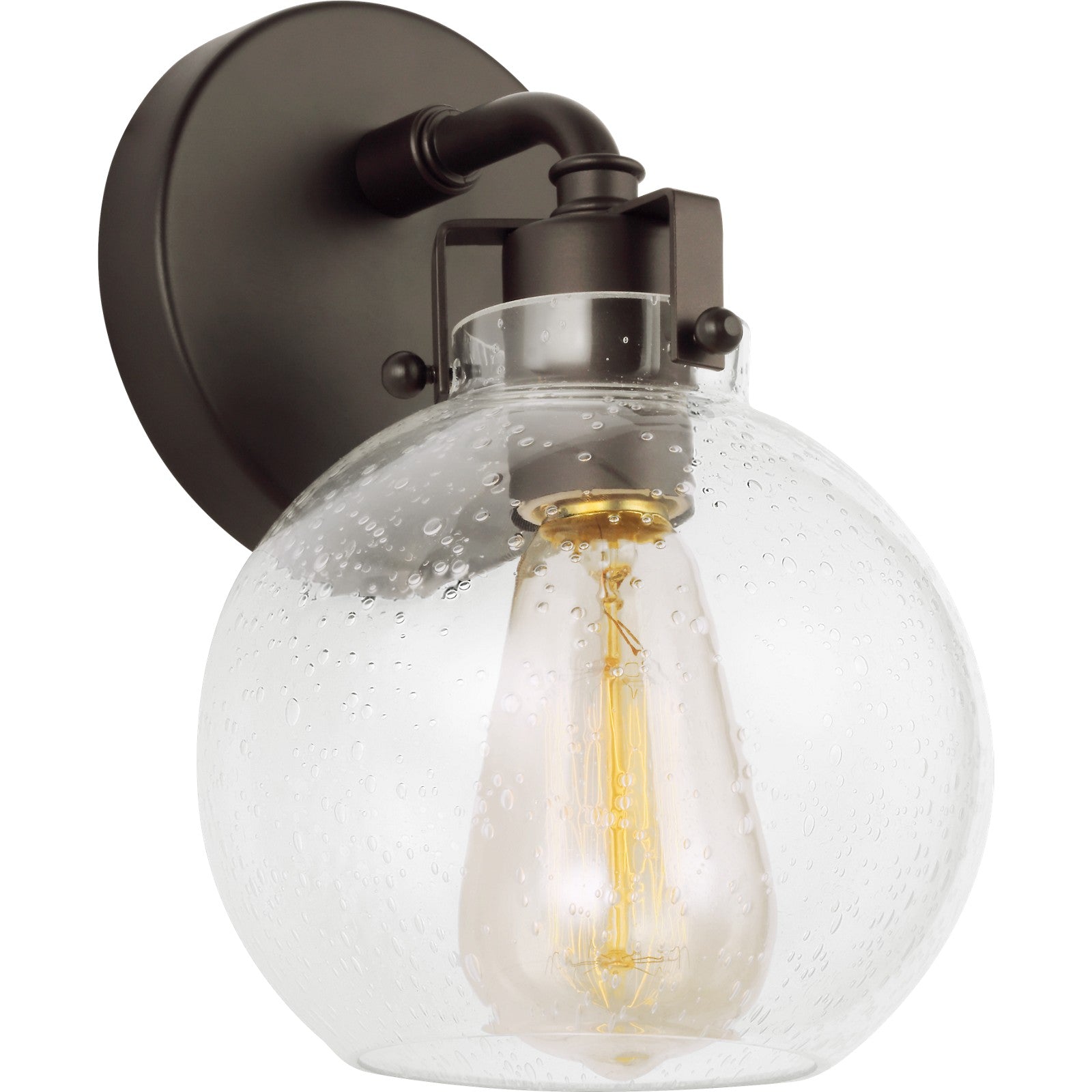 Clara 1 - Light Sconce in Polished Nickel/Textured Black - Visual Comfort Wall Lights