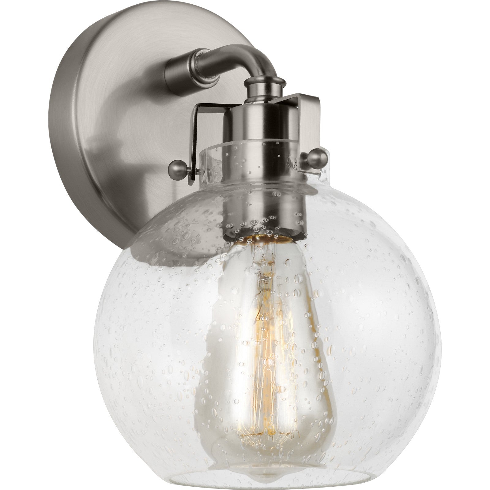 Clara 1 - Light Sconce in Polished Nickel/Textured Black - Visual Comfort Wall Lights