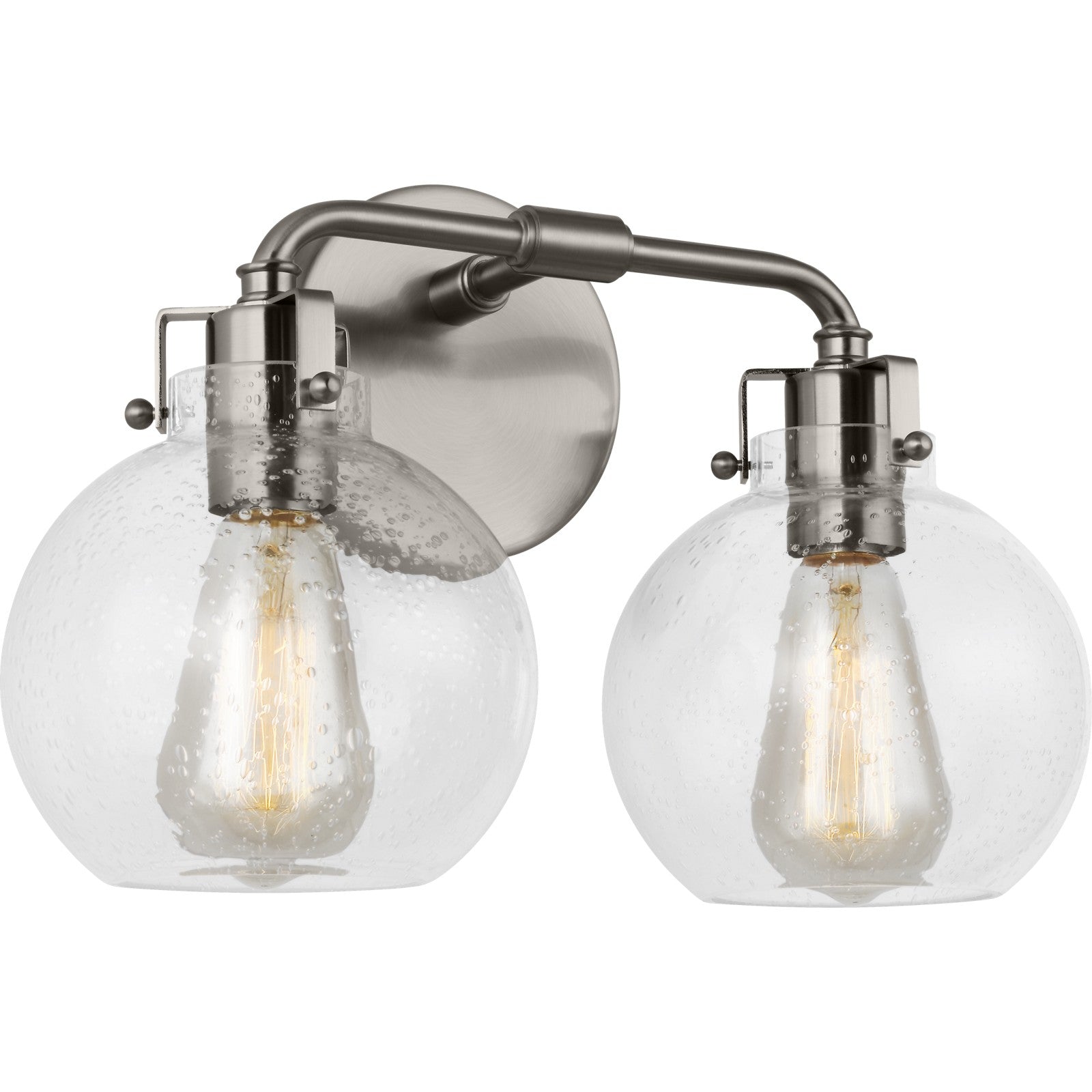 Clara 2 - Light Vanity in Polished Nickel/Textured Black - Visual Comfort Wall Lights