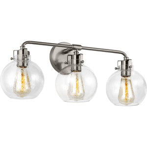 Clara 3 - Light Vanity in Polished Nickel/Textured Black