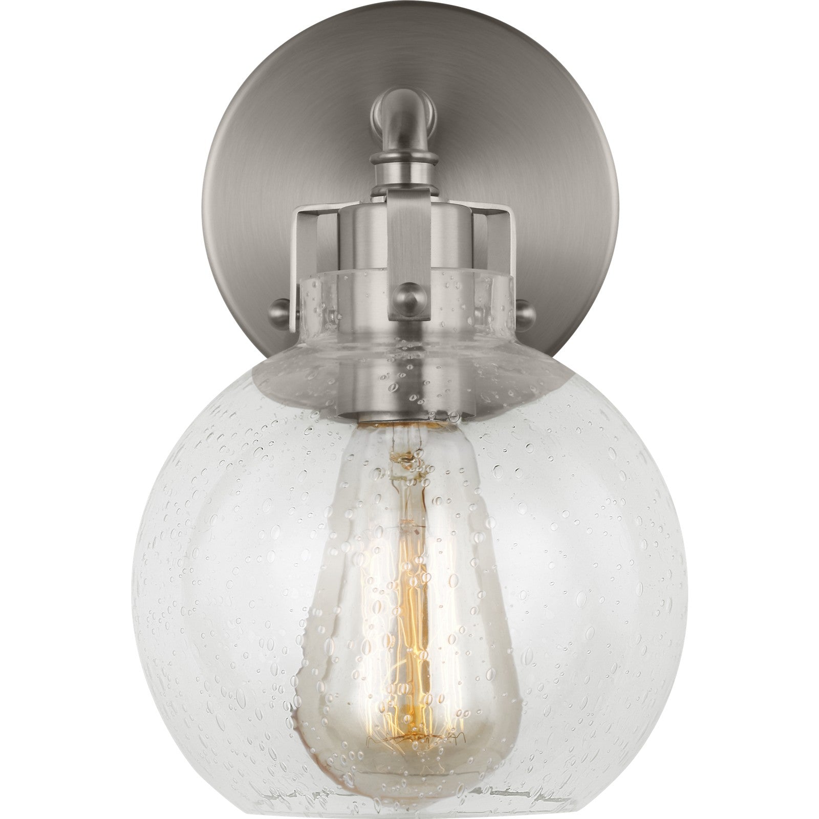 Clara 1 - Light Sconce in Polished Nickel/Textured Black - Visual Comfort Wall Lights