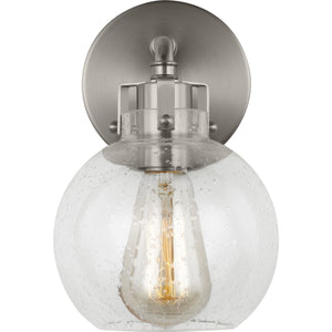 Clara 1 - Light Sconce in Polished Nickel/Textured Black - Visual Comfort Wall Lights