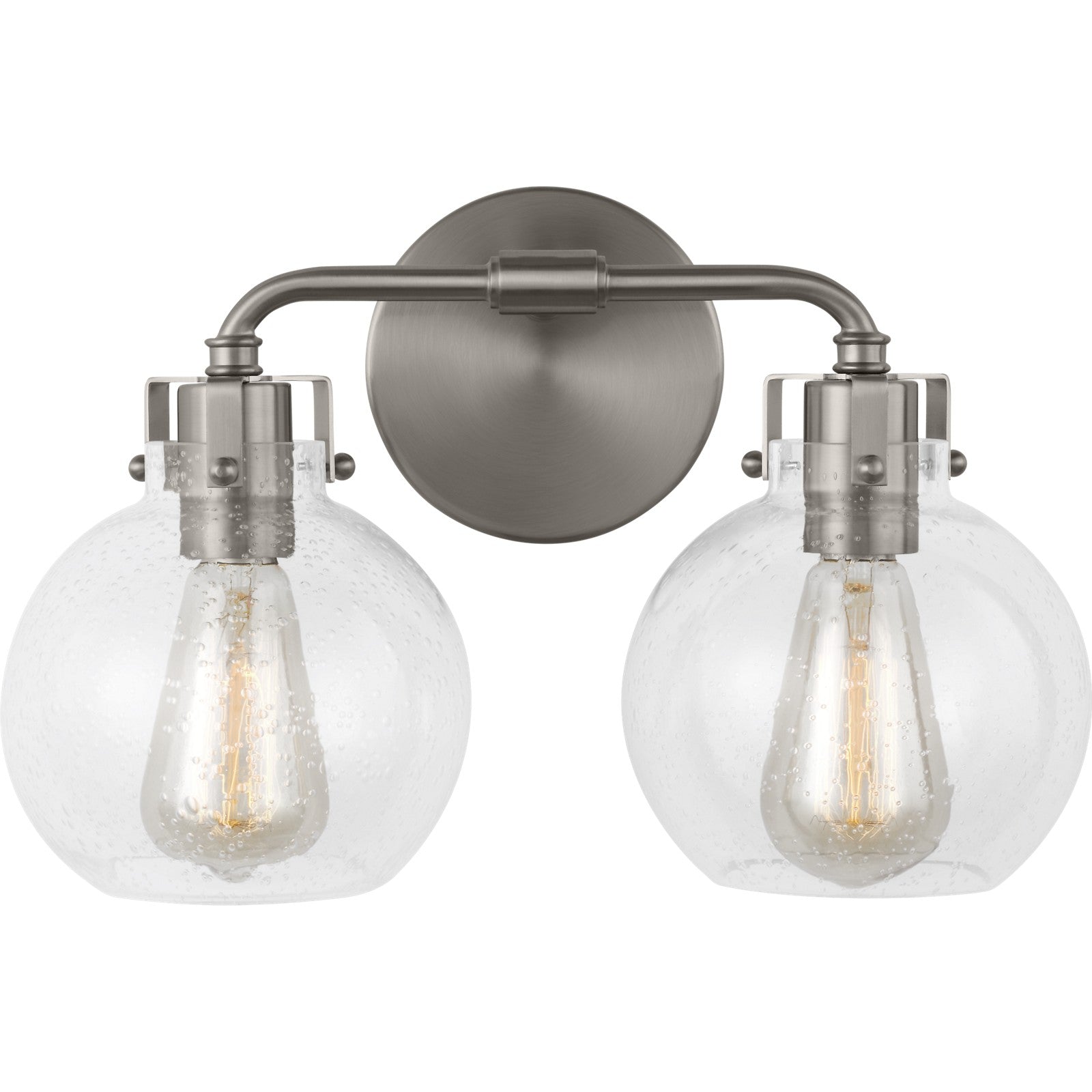 Clara 2 - Light Vanity in Polished Nickel/Textured Black - Visual Comfort Wall Lights